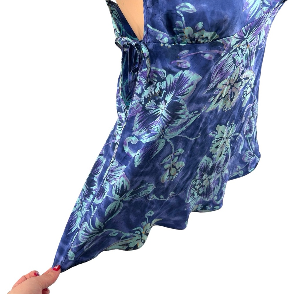 Victoria’s Secret Vtg Y2K 100% Silk Floral Print Peekaboo Side Tie Nightie Dress - Picture 4 of 12